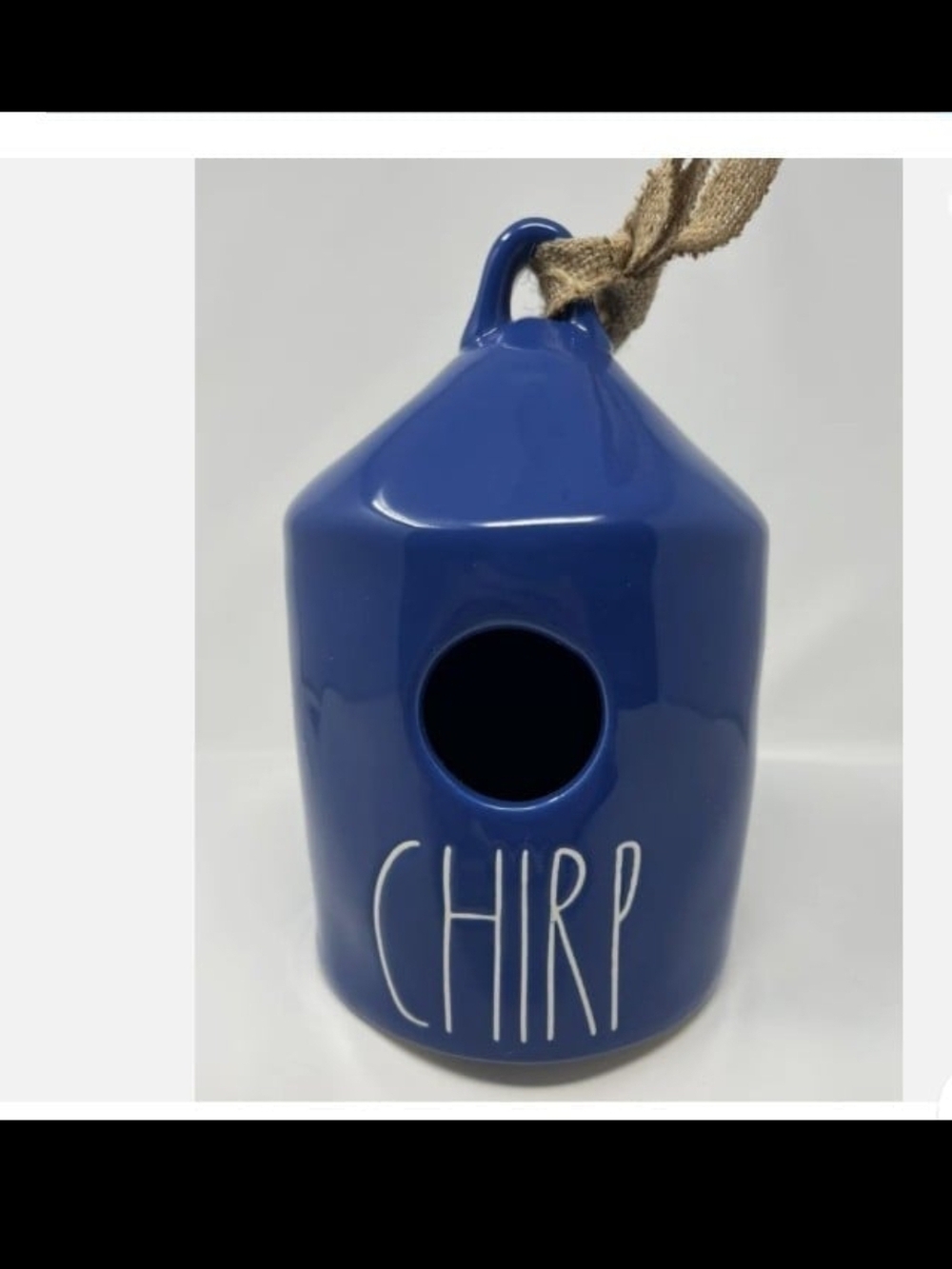 Rae Dunn Blue "CHIRP" Birdhouse Ornament